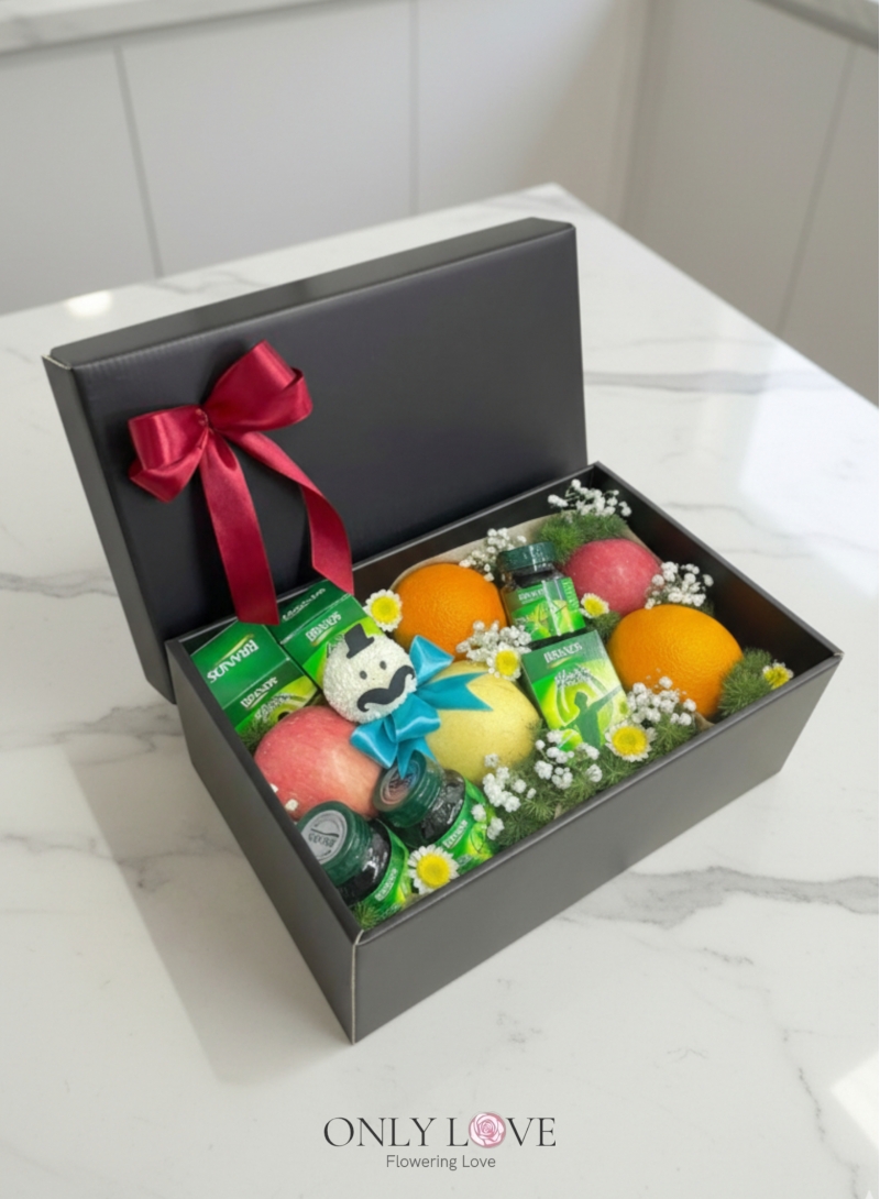 LB07 Fruits & Flower Healthy Gift Box