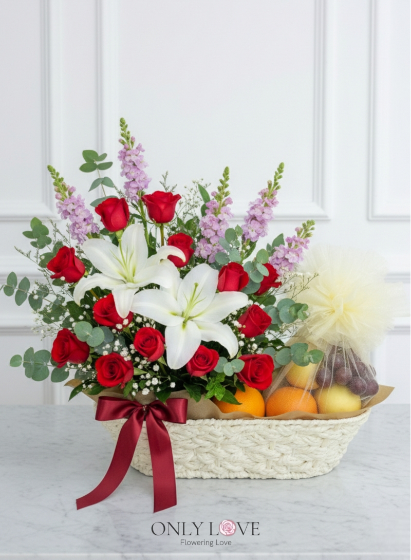 F09 Fruits & Flowers Basket