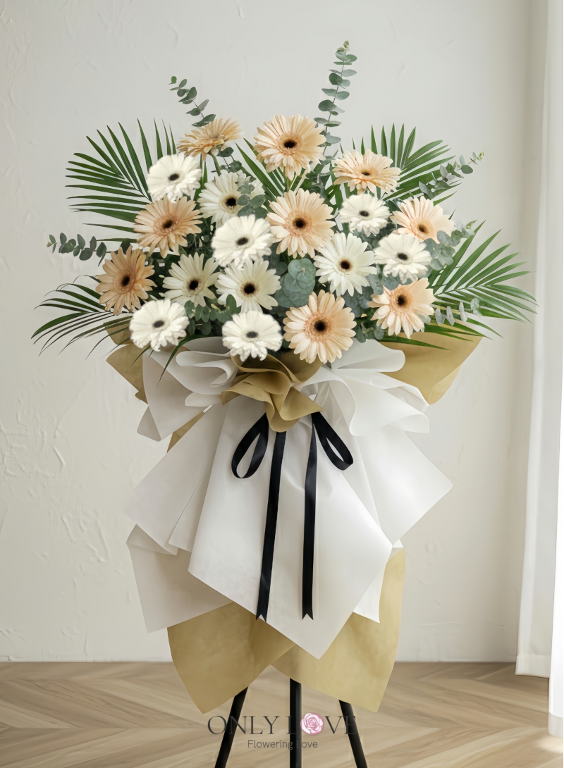 C57 Condolence Sympathy Flower Wooden Stand
