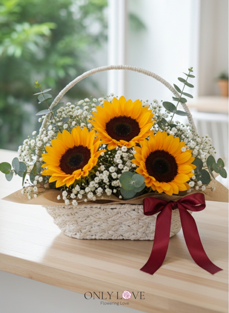 B60 Sunflower Flower Basket