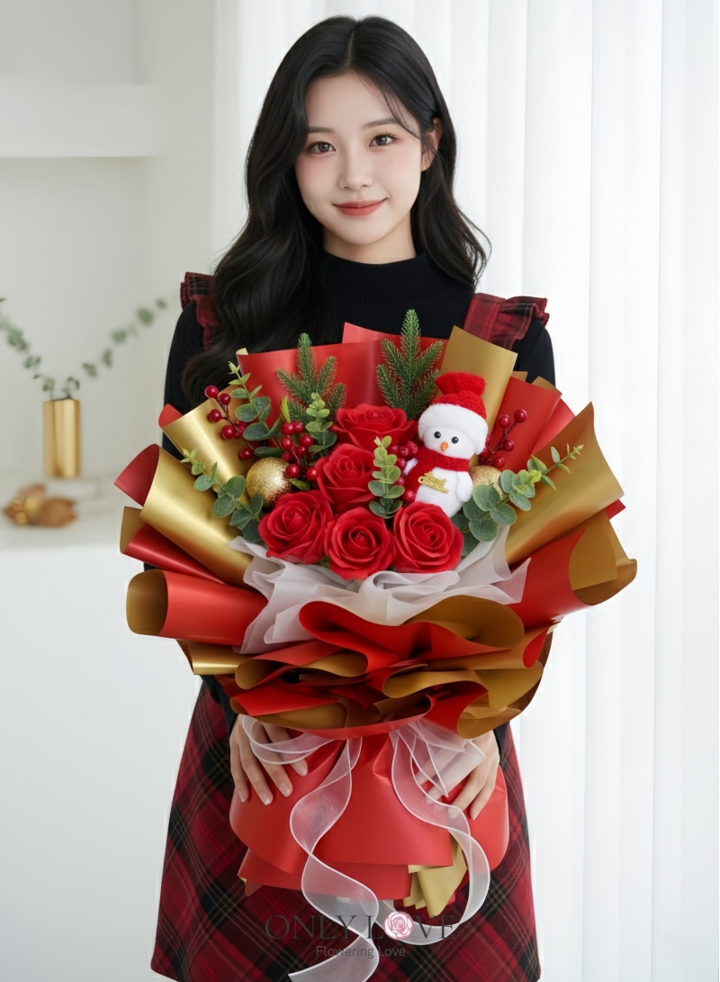 CM044 Christmas Soap Rose Bouquet (Artificial)