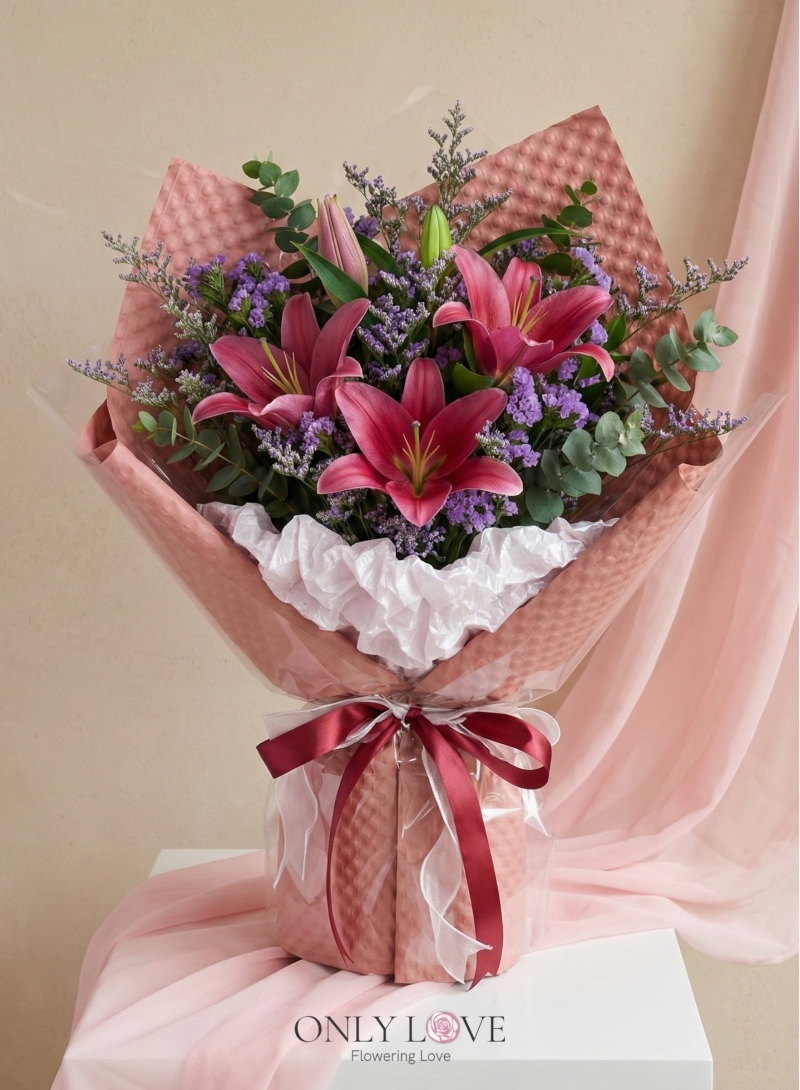  A12 Enchanted Blush Lilies Bouquet
