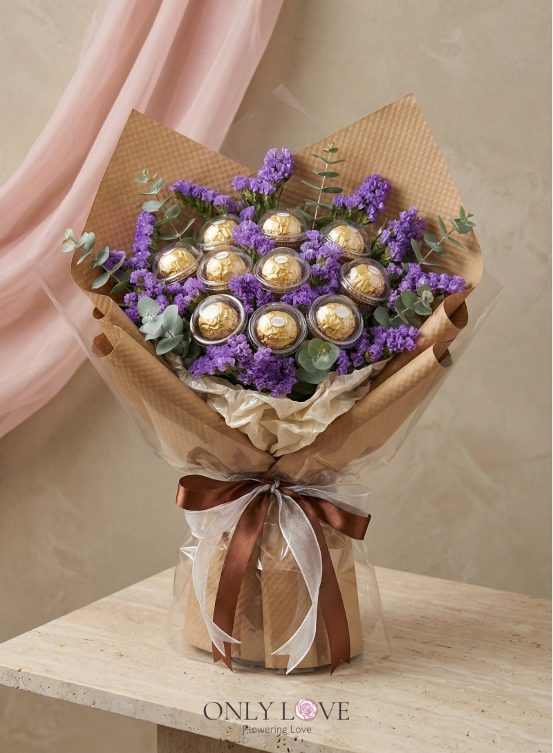 E21 Enchanted Blush Ferrero Rocher Bouquet (M)