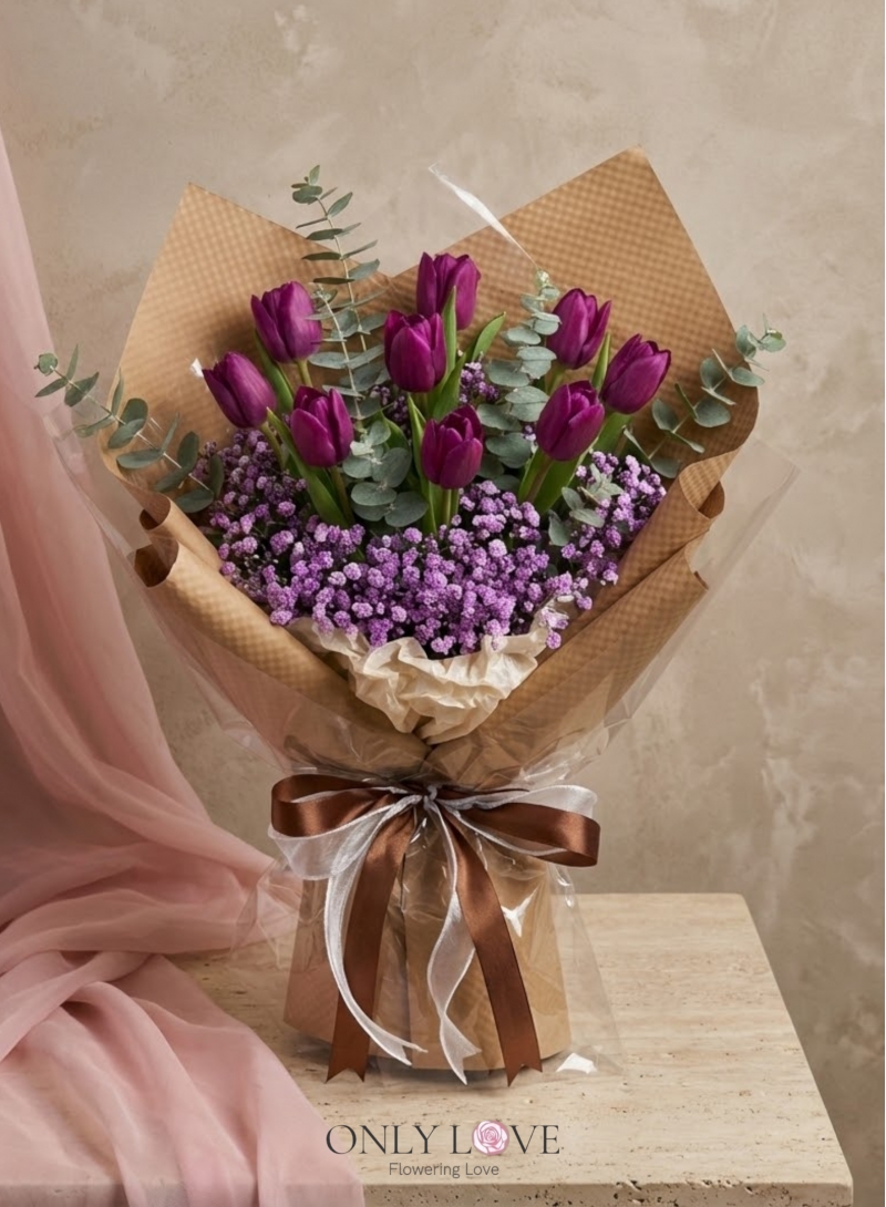 VT048 Enchanted Blush Tulip Bouquet