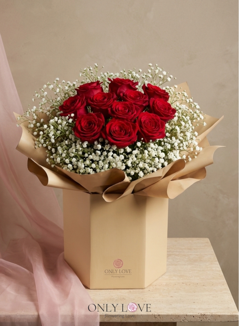 VT058 Enchanted Blush Roses Bloom Box