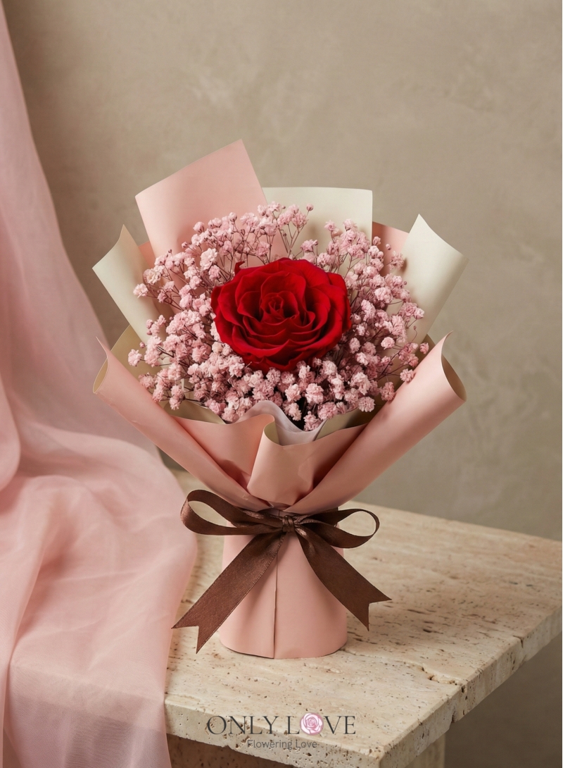 VT063 Enchanted Blush Preserved Roses Bouquet
