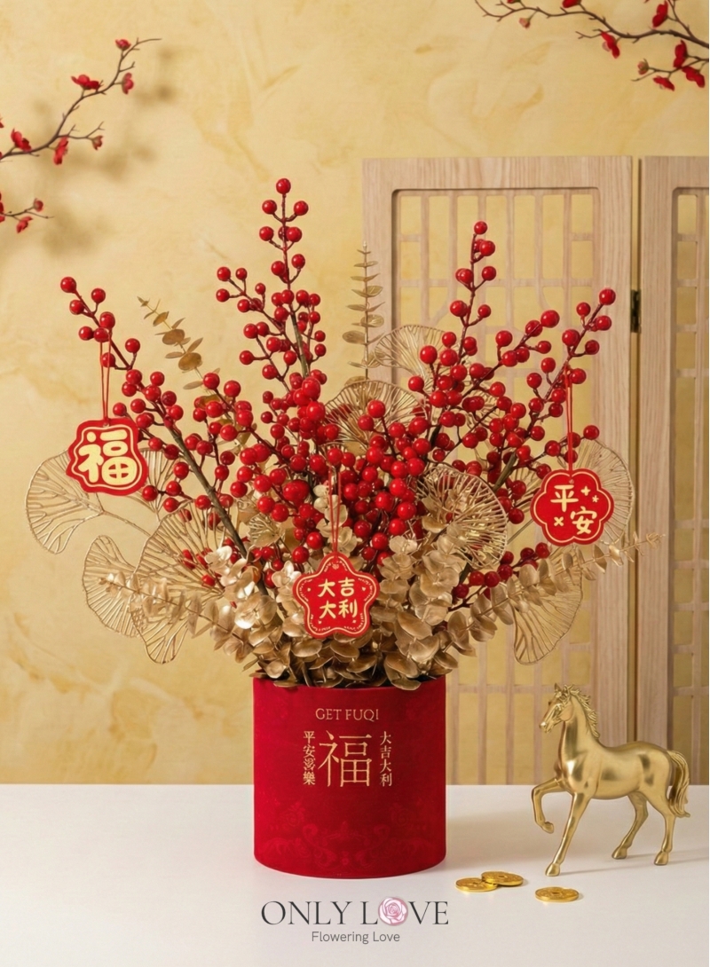 CNF031 Artificial Flowers Fortune Box