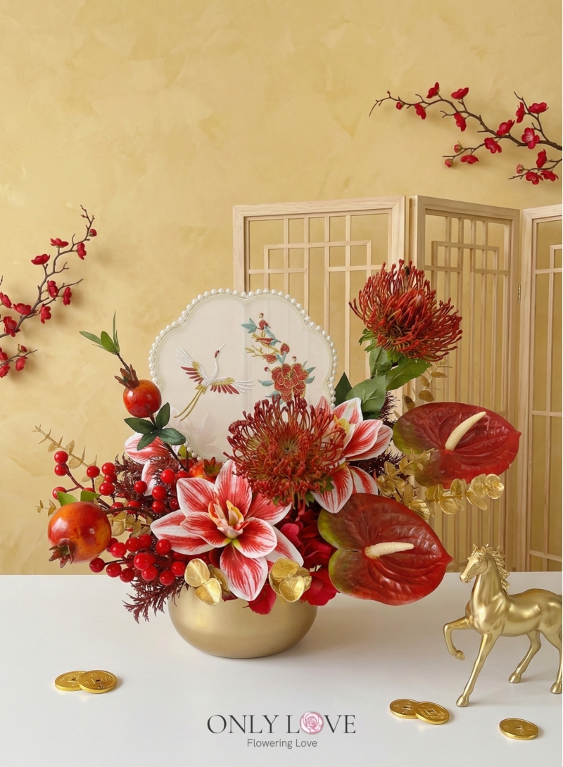 CNF033 Artificial Flowers Fortune Box