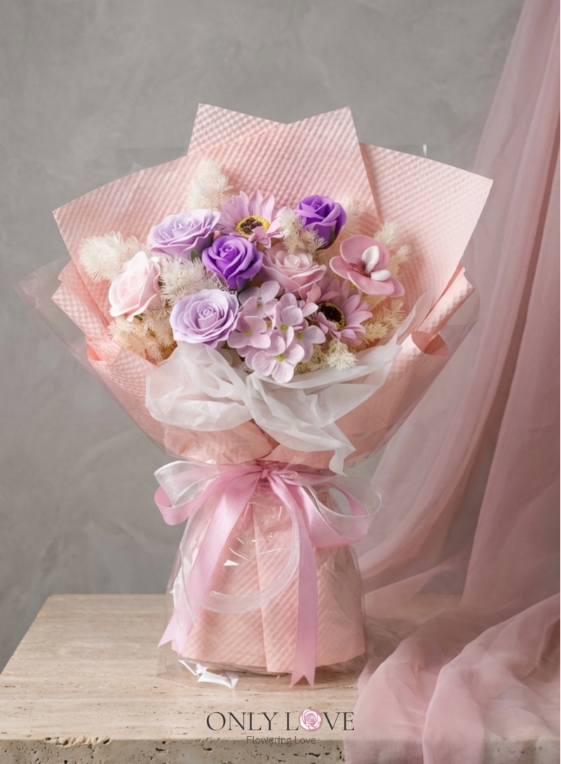 SF21 Enchanted Blush Artificial Soap Roses (M)