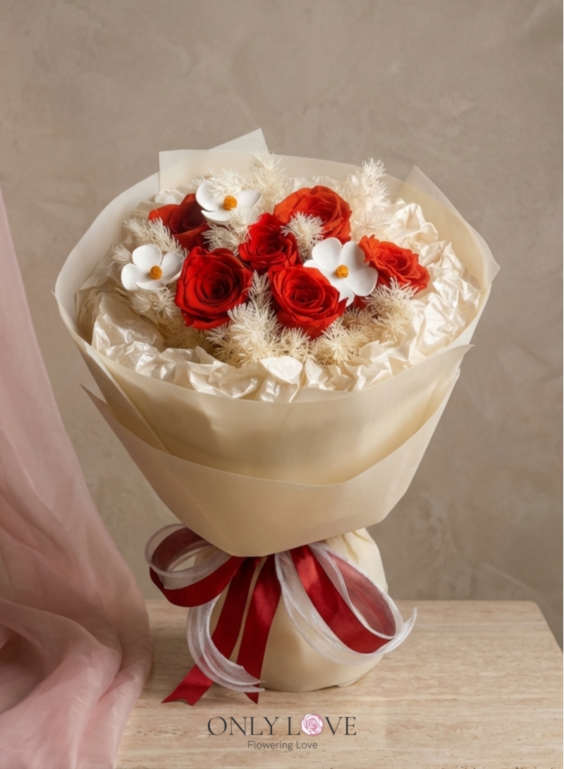 PF001 Enchanted Blush Preserved Rose Bouquet