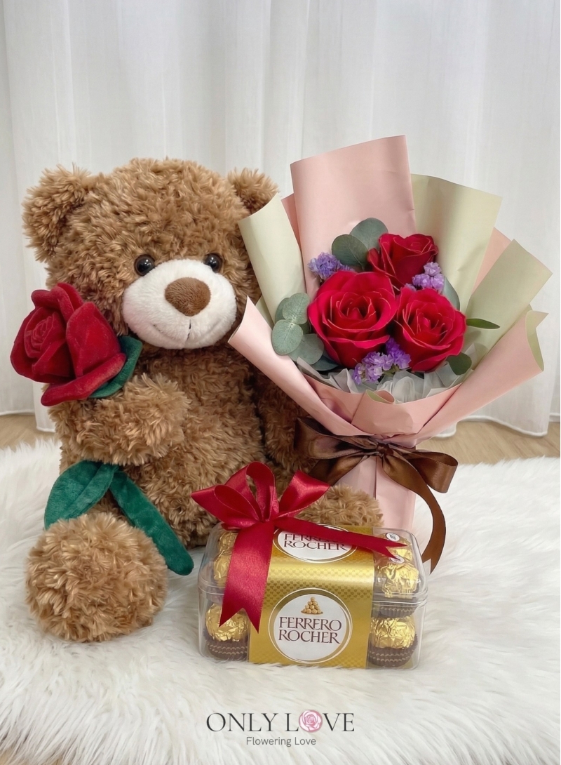 L182 Rose Teddy Bundle