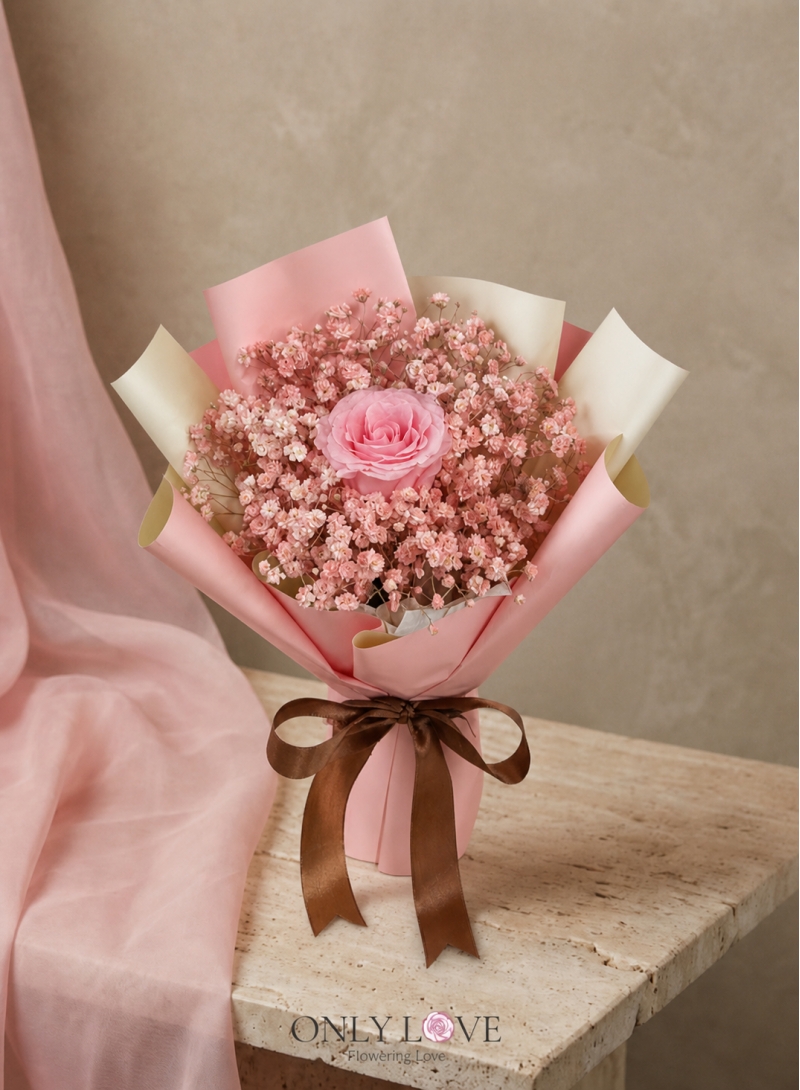 VT063 Enchanted Blush Preserved Roses Bouquet