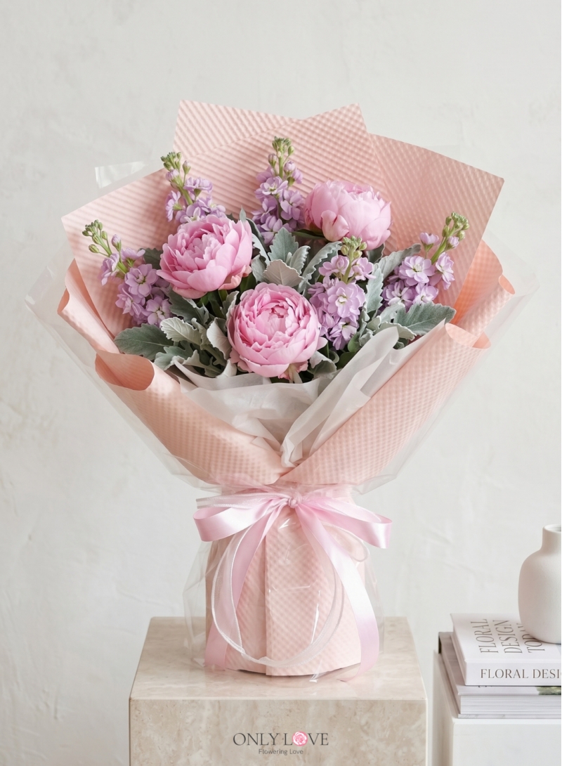 PE06 Classic Elegance Peonies Bouquet