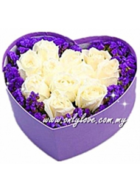 Rose Purple Statice Gift Box