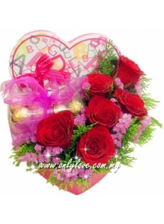 Rose with Chocolate Gift Box