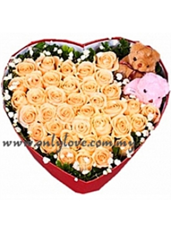 Rose Couple Teddy Gift Box
