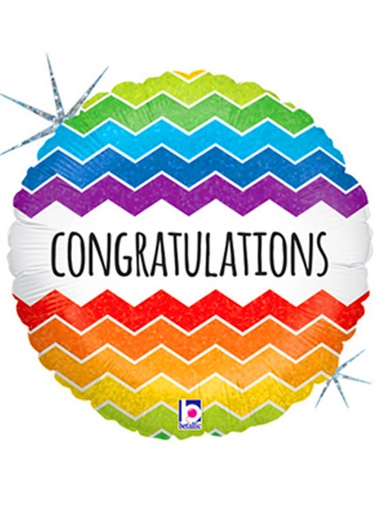 FB10 Chevron Congratulations Foil Mylar Balloon