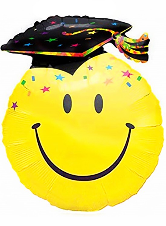 FB44 Graduation Smiley Balloon