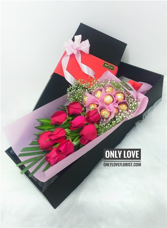 Roses Chocolate Long Gift Box sameday flower delivery to ...