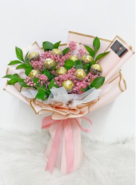 Bouquet bakul coklat ferrocher - Elissya Florist Langkawi