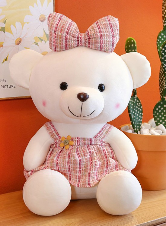 AD041 Girl Ribbon Teddy Bear 40cm(H) Teddy Bear & Plush Toy with flower  delivery to Malaysia