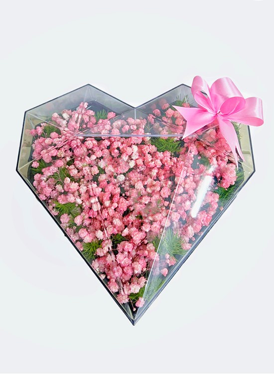 CF019 Flower Heart Shaped Acrylic Box