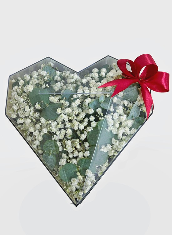 CF030 Flower Heart Shaped Acrylic Box