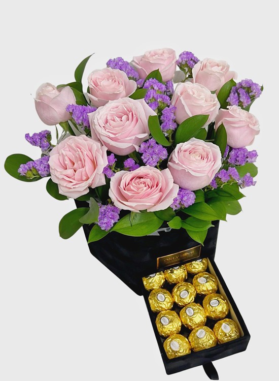 CF027 Choc & Flower Gift Box