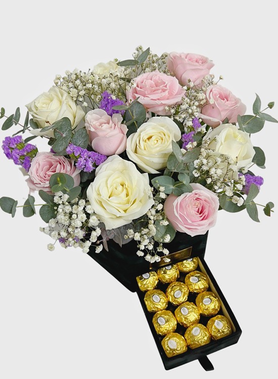CF033 Choc & Flower Gift Box