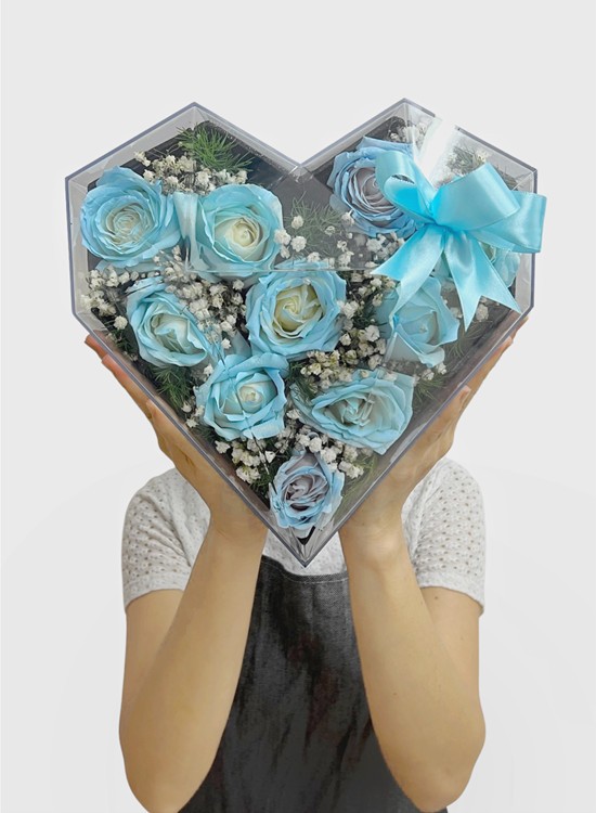 CF039 Flower Heart Shaped Acrylic Box