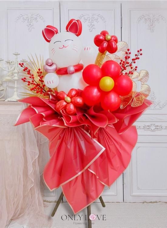 FS170 Fortune Cat Balloon Flower Stand