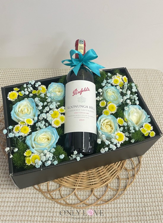 LB04 Flowers & Wine Gift Box
