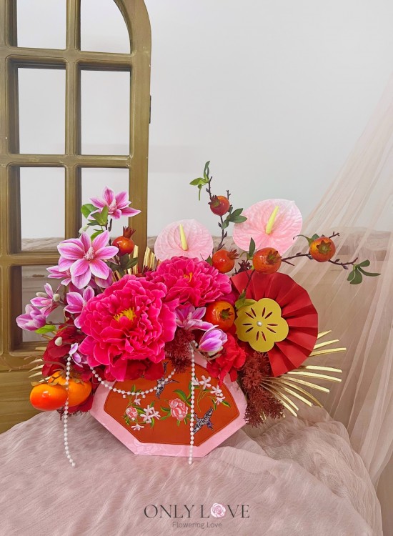 CNF029 Artificial Flowers Fortune Box