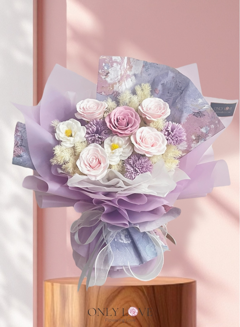 SF04 Classic Elegance Soap Flower Bouquet (Artificial)