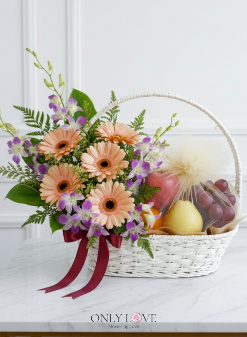 F02 Fruits & Flowers Basket
