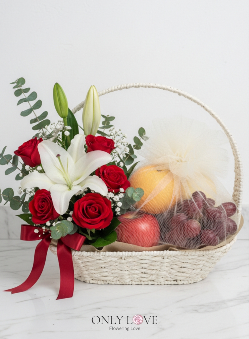 F05 Fruits & Flowers Basket