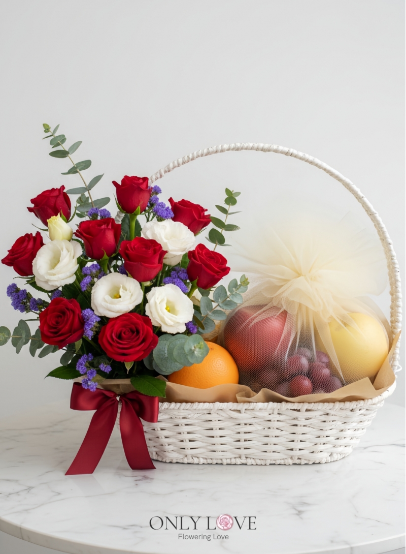 F04 Fruits & Flowers Basket