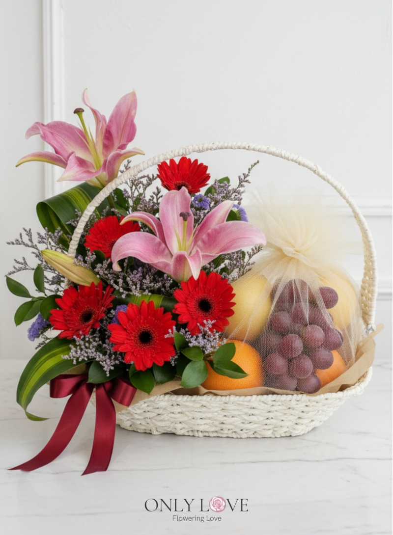 F07 Fruits & Flowers Basket