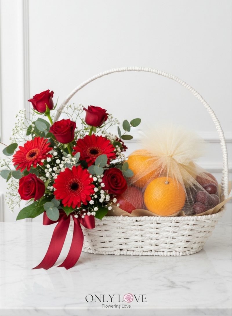 F08 Fruits & Flowers Basket