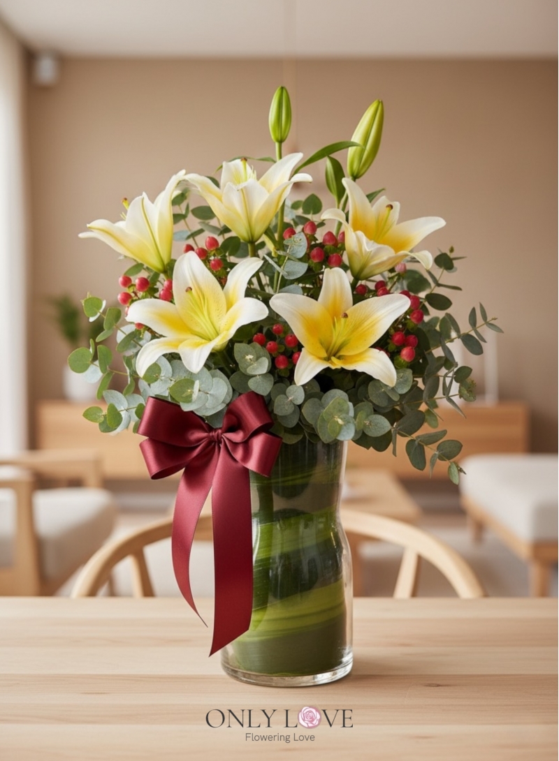 Yellow Lily in Vase
