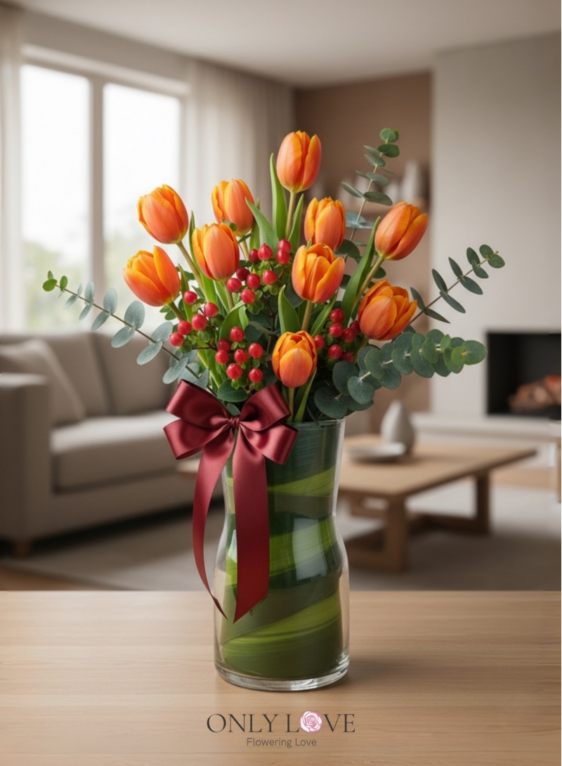 V35 Tulip Flower in Vase
