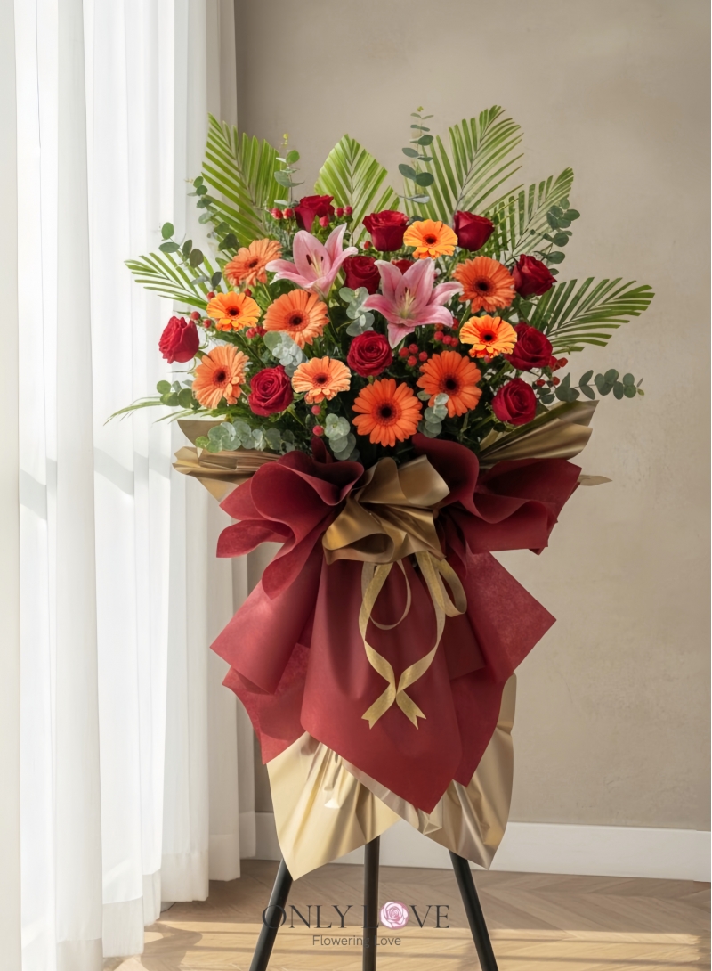 FS85 Opening Flower Wooden Stand