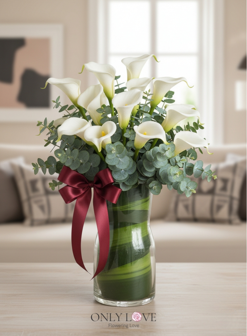 White Calla Lily in Vase