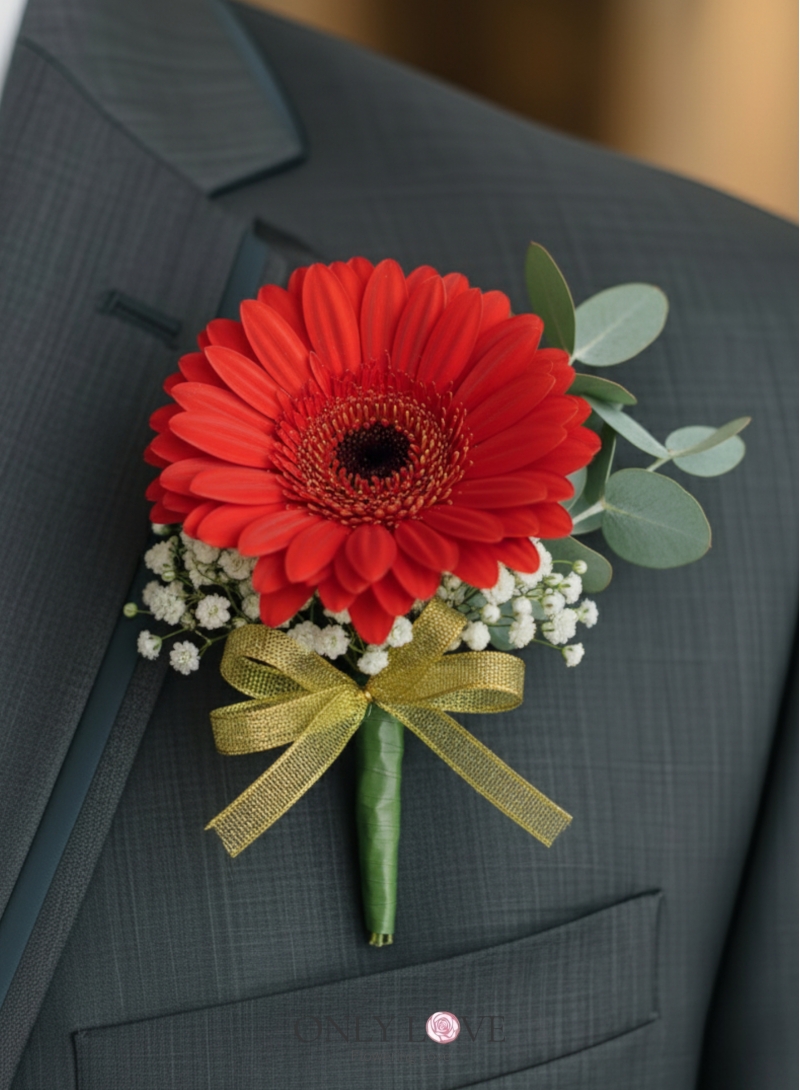 CB019 Gerbera Corsage Boutonniere