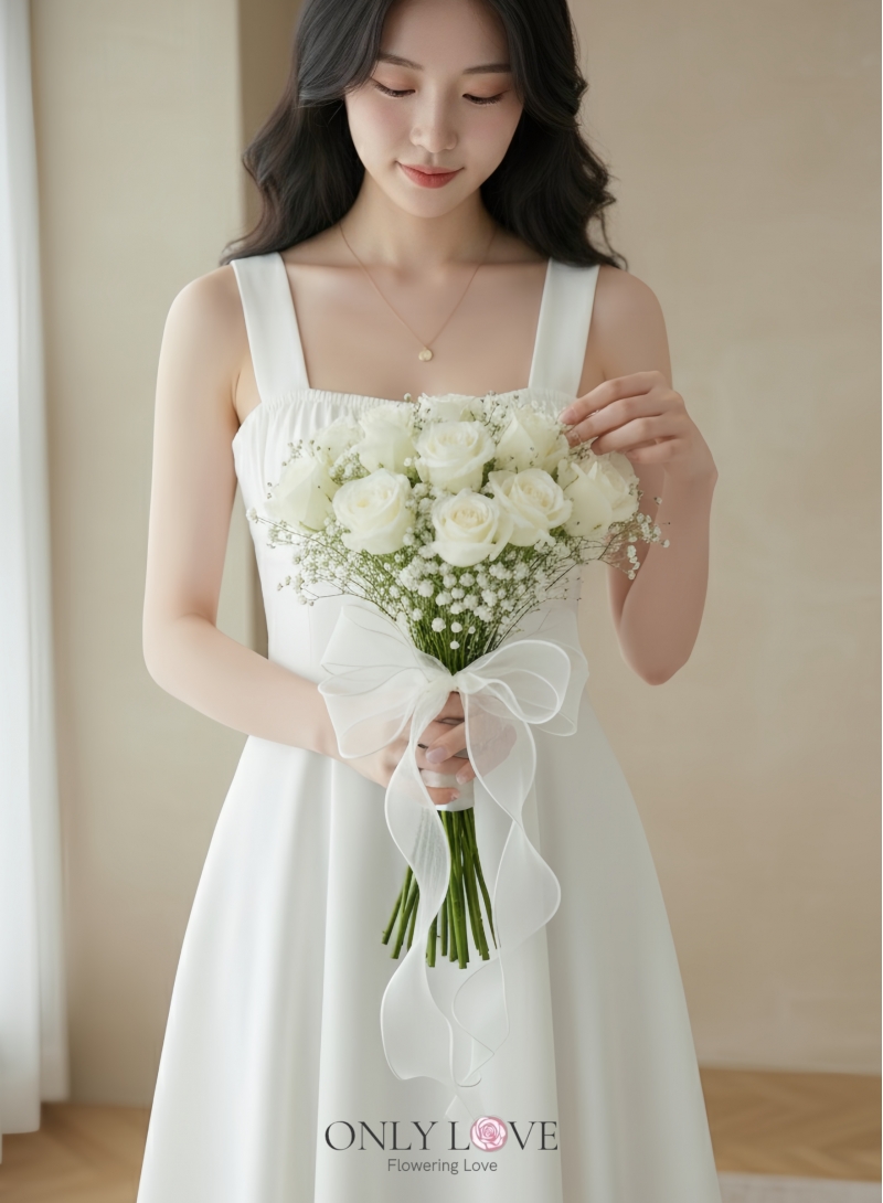 WB002 Imported Roses Wedding Bridal Bouquet