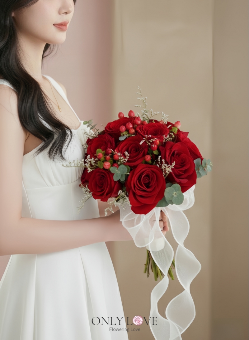 WB008 Roses Wedding Bridal Bouquet