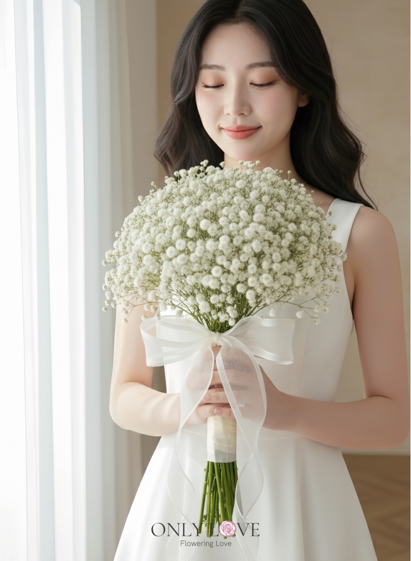 WB009 Baby Breath Wedding Bridal Bouquet
