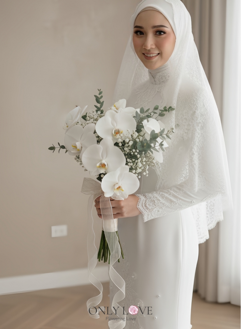 WB014 Phalaenopsis Orchids Wedding Bridal Bouquet
